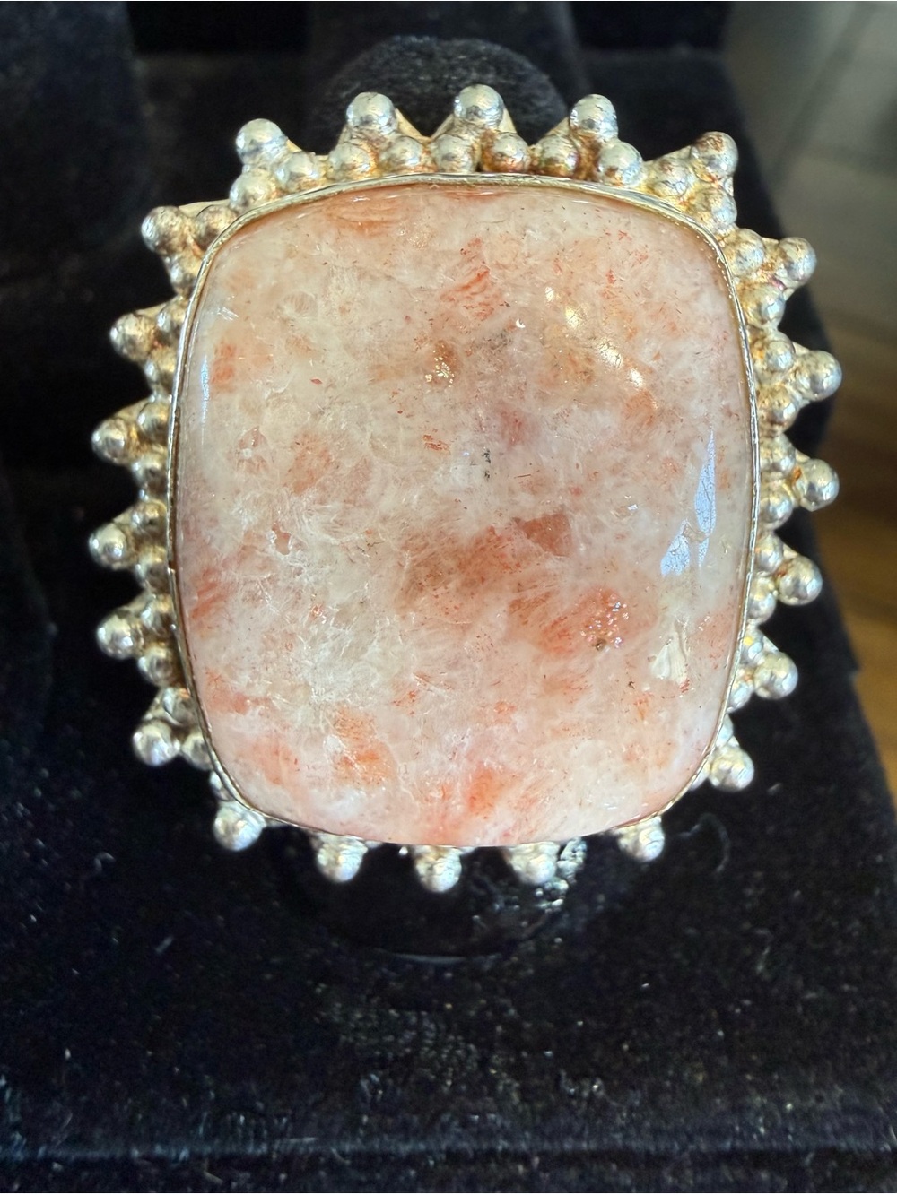Sterling Statement Ring in Peach